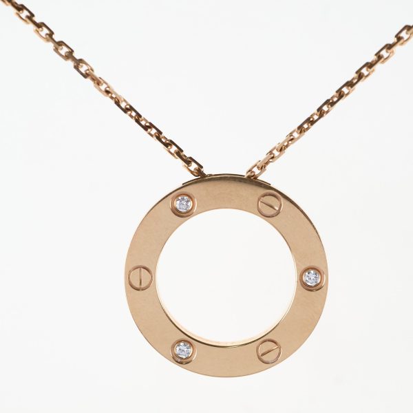 Cartier Love Necklace Rose Gold 3 Diamonds Discount