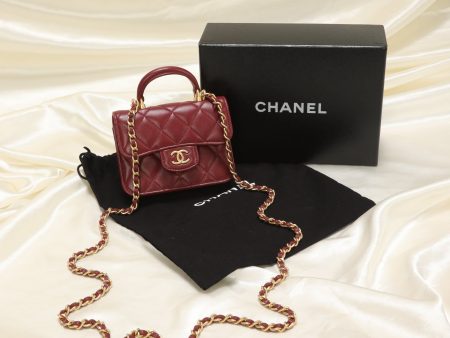 Chanel Lambskin Mini Top Handle Crossbody Hot on Sale