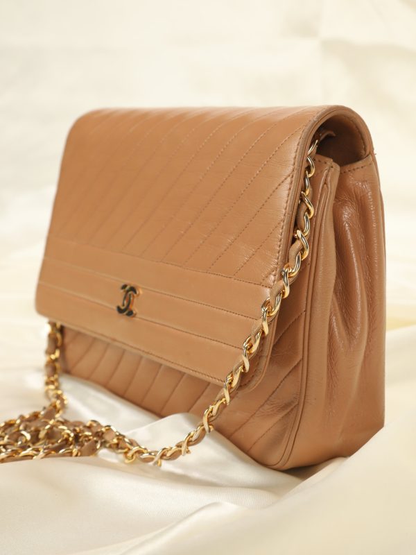 Chanel Lambskin Nude Shoulder Bag For Discount