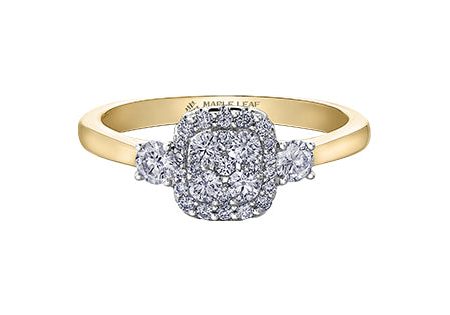 Ladies 14KT Yellow & White Gold Diamond Estoria Engagement Ring (0.50TDW) on Sale