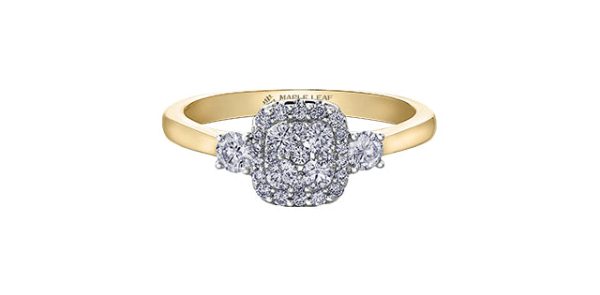 Ladies 14KT Yellow & White Gold Diamond Estoria Engagement Ring (0.50TDW) on Sale