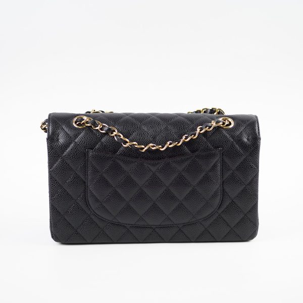 Chanel Medium Large Caviar Double Classic Flap Black Microchipped Online now