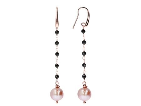 Bronzallure Dangle Earrings With Black Spinel & Pearl Online