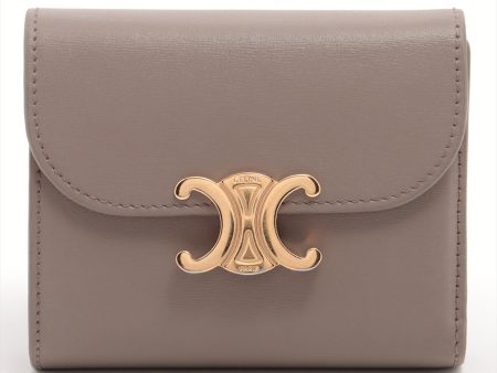 Celine Triomphe Grey Compact Wallet Online Sale