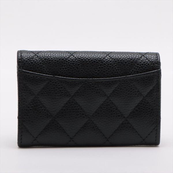 Chanel Flap Caviar Black Cardholder - Microchipped Sale