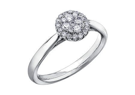 Ladies Estoria Diamond Ring 14 Karat White Gold on Sale