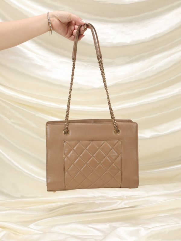 Chanel Lambskin Nude Chain Tote Hot on Sale