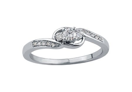 Engagement Ring Trinity 10 Karat Gold (0.20CT TDW) For Discount