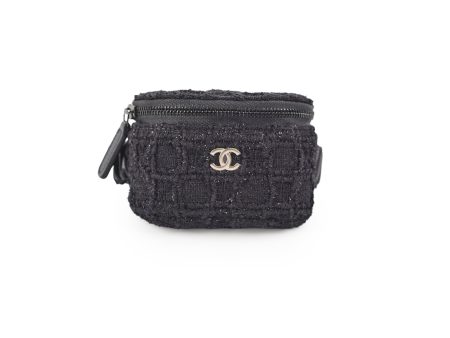 Chanel Wristlet Tweed Black Pouch - Series 30 on Sale