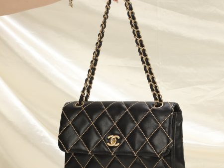 Chanel Calfskin Wild Stitch Flap Bag Sale