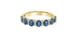 Blue Sapphire & Diamond Band 10 Karat Gold Hot on Sale