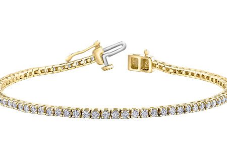 Ladies 10 Karat Yellow Gold Diamond Bracelet (2.00TDW) Online now