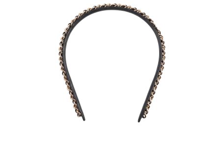 Chanel Black Chain CC Logo Headband Fashion