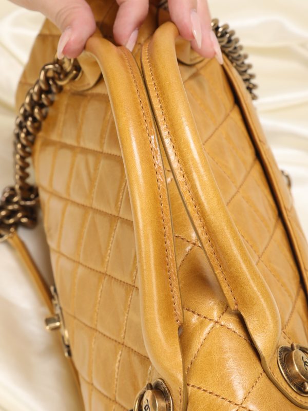 Chanel Mustard Top Handle Shoulder Bag Sale