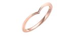 Ladies 10 Karat Rose Gold 1mm Stackable V Ring Hot on Sale