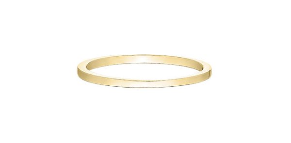 Ladies 10 Karat Yellow Gold 1mm Stackable Ring For Sale