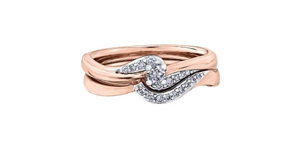 Engagement Ring 10 Karat Rose & White Gold  - Canadian Diamond Sale