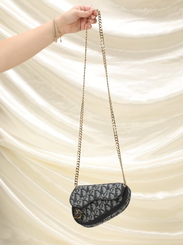 Dior Mini Saddle Pouch on Chain Hot on Sale