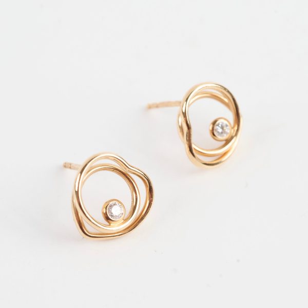 Hermes Boutons D Oreilles Vertige Coeur TPM Pink Gold Supply