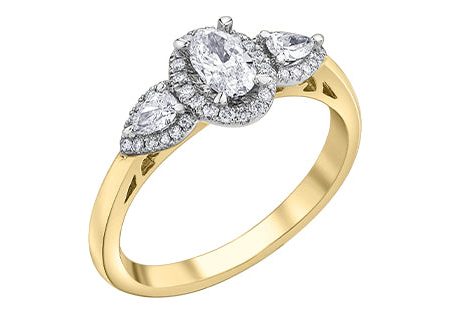 Ladies 10 Karat Gold Engagement Ring 1=0.30CT 2=0.16CT 40=0.156CT Online Hot Sale