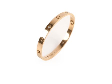 Cartier Love Bracelet Pink Gold 4 Diamonds Size 19 Online now