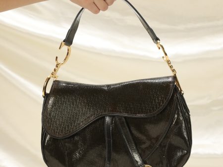 Extremely Rare Dior Patent Double Saddle Bag For Discount