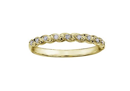 Stackable Ring 10KTY 10=0.08CT Cheap