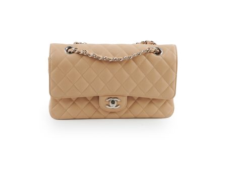 Chanel Medium Large Caviar Double Classic Flap Beige Online now