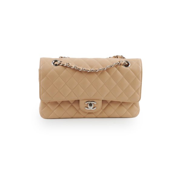 Chanel Medium Large Caviar Double Classic Flap Beige Online now