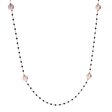 Bronzallure Black Spinel & Pink Pearl Station Necklace For Sale