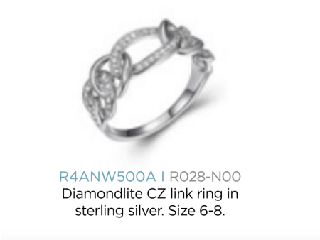 Royal Links - REIGN 925 Diamondlite CZ  Link Ring Size 6 Sale