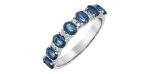 Blue Sapphire & Diamond Band 10 Karat Gold Hot on Sale