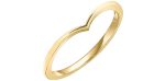 Ladies 10 Karat Yellow Gold 1mm Stackable V Ring Online