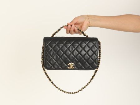 Chanel 1989 Lambskin Medium Turnlock Full Flap Online Sale