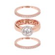 Bronzallure Golden Rose 18KT Plated Triple Stack CZ Ring Size 20 For Discount