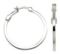 Sterling Silver Rhodium Plated Small Square Tube 18mm Hoop Earring Supply