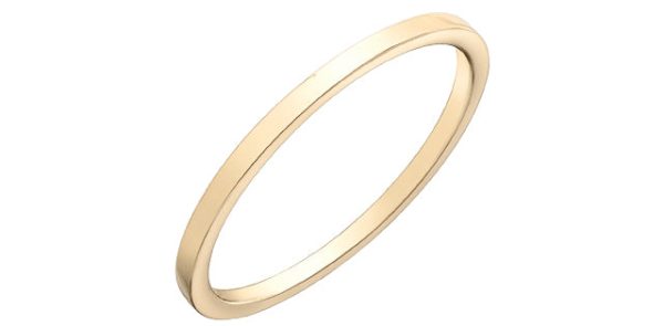 Ladies 10 Karat Yellow Gold 1mm Stackable Ring For Sale