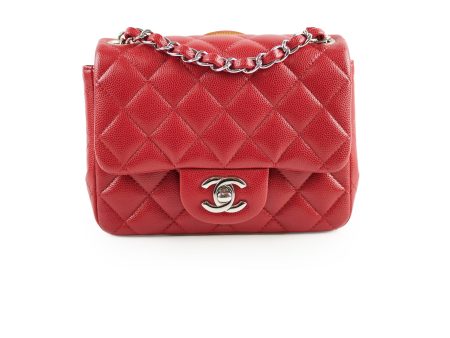 Chanel Mini Square Caviar Red 26 series Online