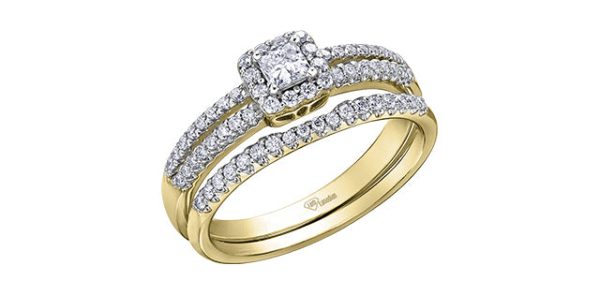 Engagement Ring 14 Karat Yellow Gold  - Canadian Diamond For Cheap