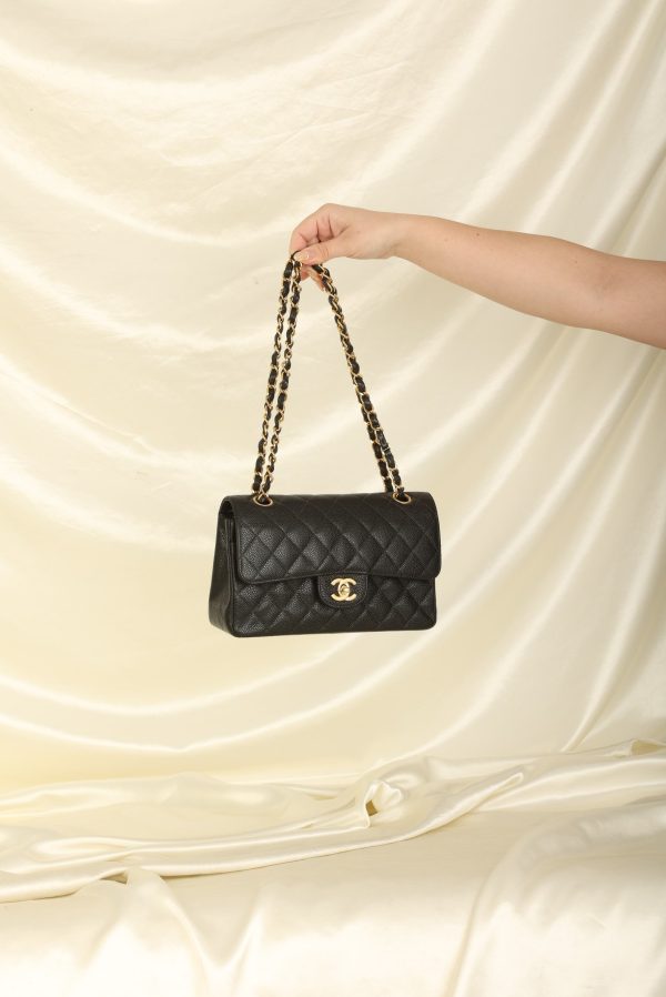 Chanel 2003 Caviar Small Double Flap Discount