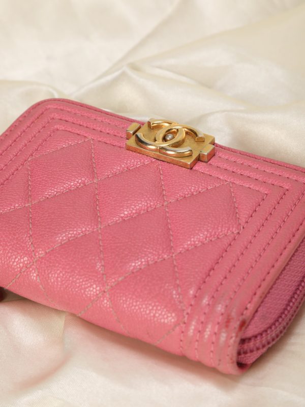 Chanel Caviar Boy Zip Wallet Online Hot Sale