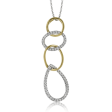 Ladies 14KT Yellow & White Gold Geometric Pendant With Chain (0.38TDW) For Discount