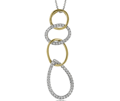 Ladies 14KT Yellow & White Gold Geometric Pendant With Chain (0.38TDW) For Discount