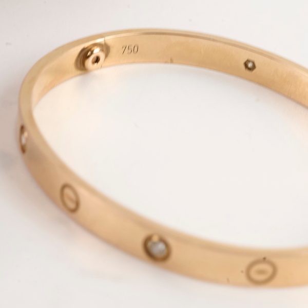 Cartier Love Bracelet Pink Gold 4 Diamonds Size 19 Online now