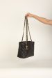 Chanel 1989 Lambskin Logo Charm Tote Hot on Sale