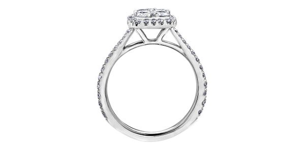 Ladies 14KT White Gold Diamond Estoria Engagement Ring (1.00TDW) Online Hot Sale