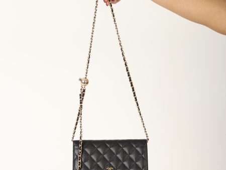 Chanel 2014 Caviar Wallet with Chain Discount