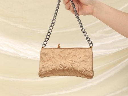 Chanel Camellia Flower Satin Pochette on Sale