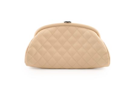 Chanel Clutch Caviar Ivory - Series 12 For Discount