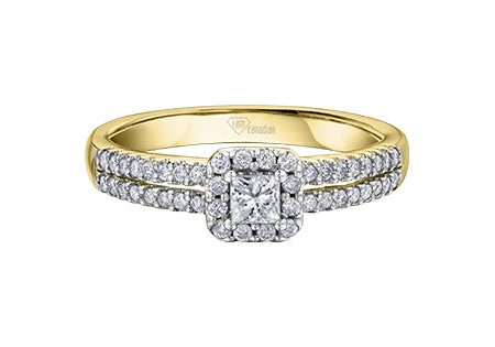 Engagement Ring 14 Karat Yellow Gold  - Canadian Diamond For Cheap